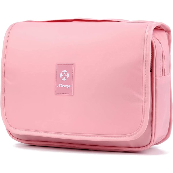 Reisehengende toalettsaker vaskepose Makeup Kosmetisk organisering for kvinner Vanntett (rosa)