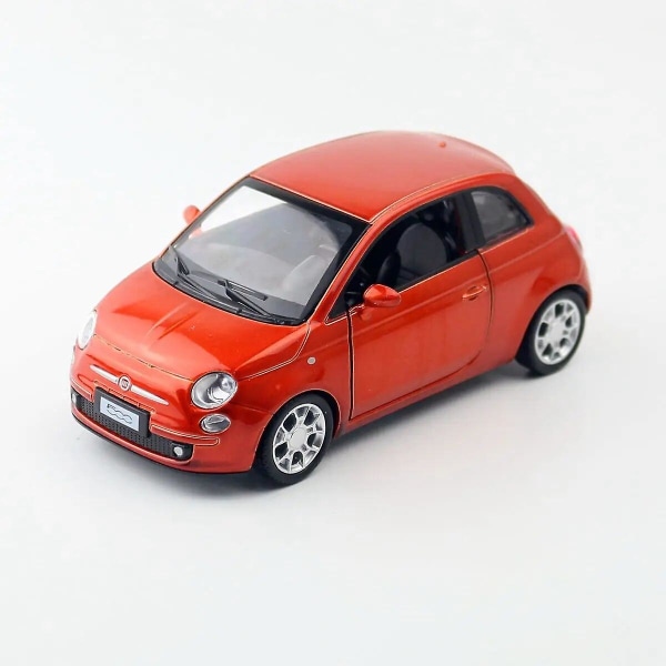 1/28 Fiat 500 Leluleluauto pienoismalli Cca Klassinen malli Diecast-seoskokoelma Ovet avattavat Vetoautokokoelma Lahja Burgundy