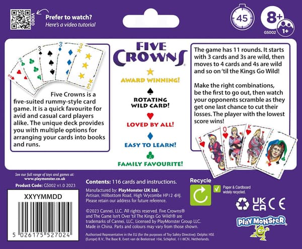 Five Crowns | Perhekorttipelit | Perhematkapelit | Perhekorttipelit matkalle | Ikä 8+