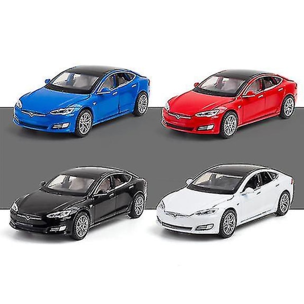 Tesla Model S billegetøjsmodel med let oplukkelig dør Musiksimuleringskøretøj Red