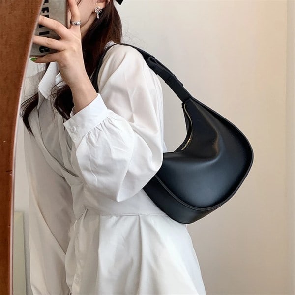 Fashion Himmelblå Damehåndtasker PU Læder Runde Skuldertasker til Kvinder Sommer Lyse Farver Dame Crossbody Taske Enkel Sac 25cm-9cm-20cm Brown Bag