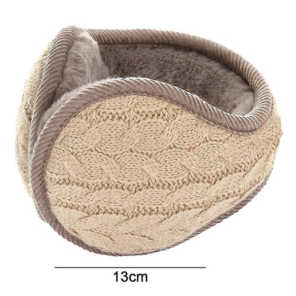 Varme strikkede ørevarmere Foldable øremuffer øremuffer Vinter øremuffer Unisex Khaki