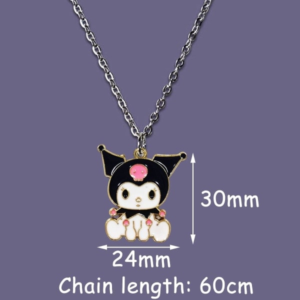 Sæt med 2 halskæder til børn, pigehalskæder, vedhængshalskæder, Kuromi-halskæder, My Melody-halskæder, kædevedhængshalskæder, fødselsdagsfest