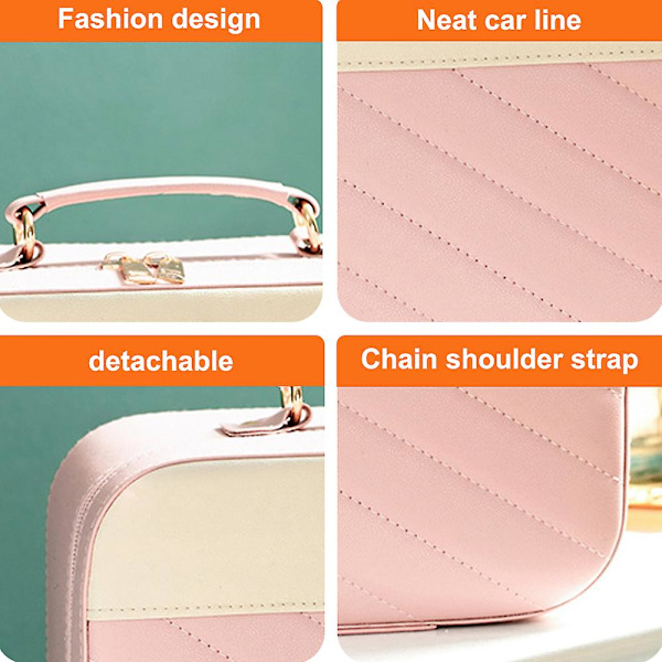 Nettijulkkis Kosmetiikkalaukku Naisille Kannettava Suurikapasiteettinen Kannettava Kosmetiikkalaukku, Valmistettu PVC:stä pink