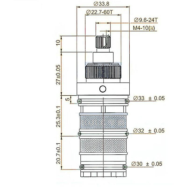 Chrome Termostatisk Dusj Kran Patronerstatning Enkelt Stykke Helt Kobber Termostatisk Kran Ventilkjerne Temperatur Sensorlilaris (hy)