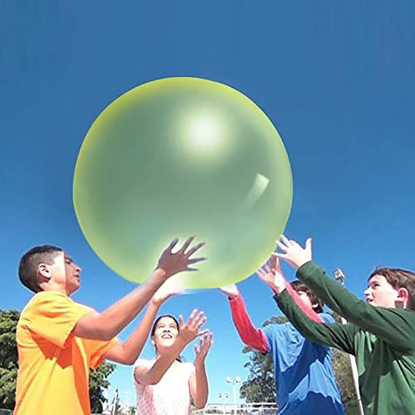 Bubbelboll leksak för vuxna barn, uppblåsbar vattenboll kul sommar strand boll mjuk gummiball utomhusspel present 70cm Green