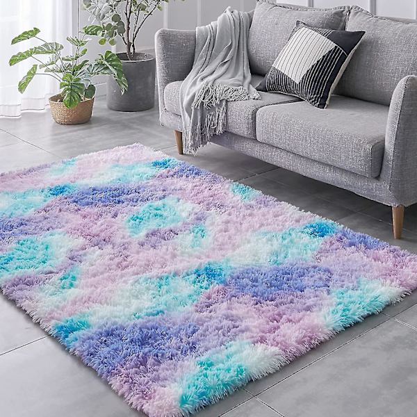 Super blød vinter varm tyk tæpper til stue plys tæppe børn soveværelse fluffy gulv hjem indretning shaggy måtte fløjl tæppe 40X60cm Light Purple