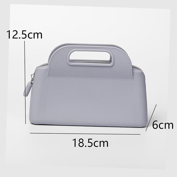 Bærbar kosmetikpung i silikone, silikone pung til mønter light grey