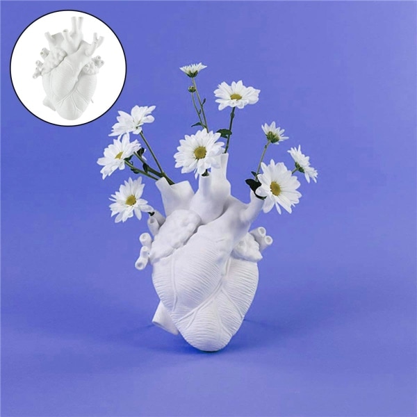 Hjerteformet blomster vase