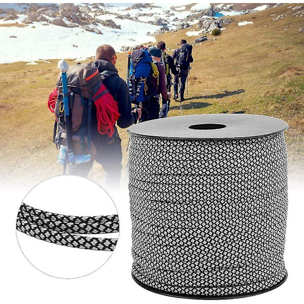 Harmaa Paracord-ytimet, 50m 4mm Paksu 7-ytiminen Paracord Pelastusköysi Teltanauha Leirintäköysi Ulkoilurannekkeen Punontaan (harmaa) (hy)