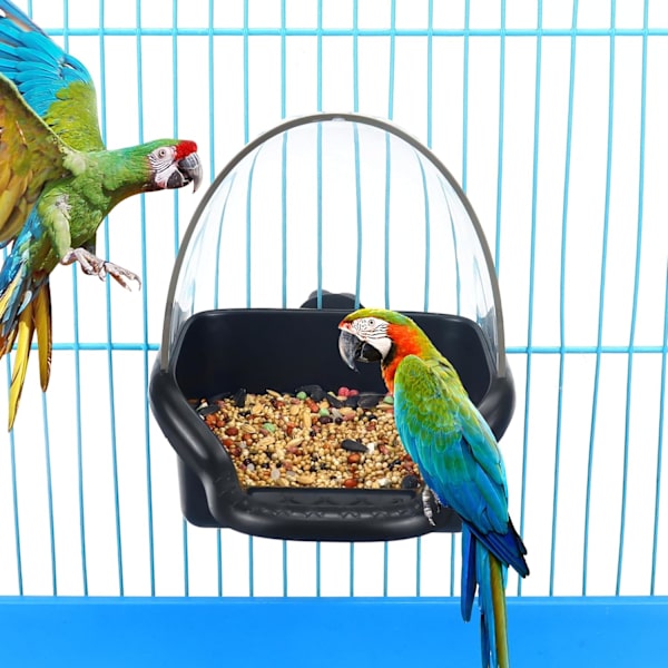 Fågelbadslåda Hängande fågelbadleksaker Undulatbur Badkar Papegojbadkar Vattendusch Matarbricka Fågelfoderbricka Fågelbad Burtillbehör Liten fågel Black