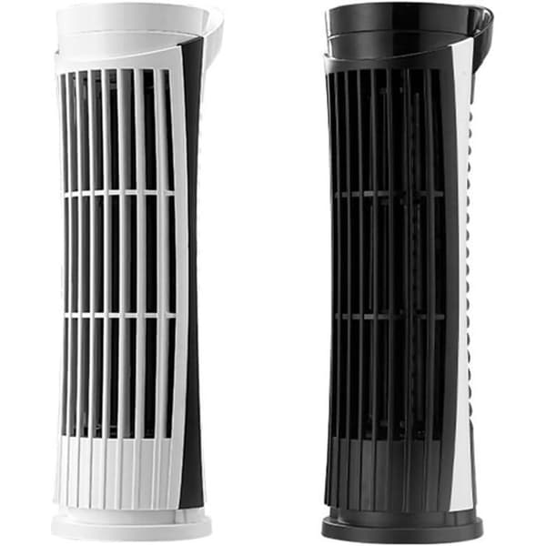 Bladeless tårnventilator med justerbare hastigheder - Bærbar skrivebordsventilator, hvid