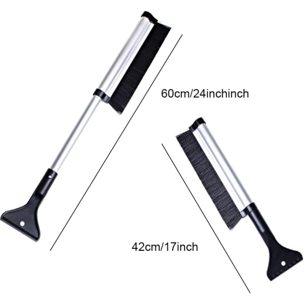 Retractable snow brush car ice scraper, ice snow removal shovel for windshield glass