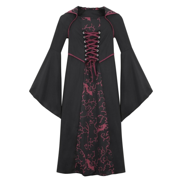 Jentekostyme for barn, Vampyrkostyme for Halloween, Hexe-kostyme, Vinrød, 140 cm wine red 150cm