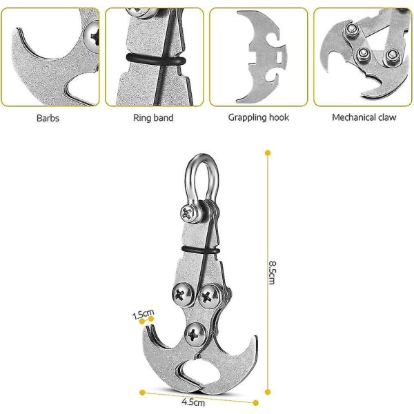 Yaju utomhusklättring rostfritt stål hopfällbar krok gravitation grepp grappling utomhus grappling klättring klo räddning Edc gadget överlevnad multiverktyg present (
