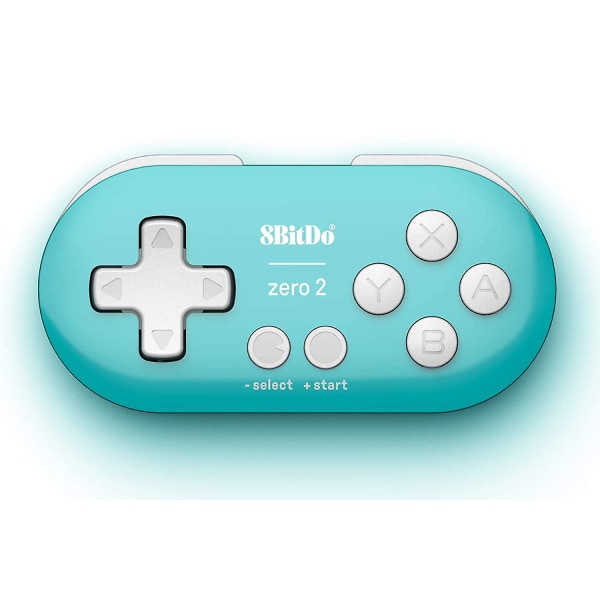 8bitdo Zero 2 Bluetooth-avainperän kokoinen miniohjain Nintendo Switchille, Windowsille, Androidille ja macOS:lle (keltainen painos) - turkoosipainos