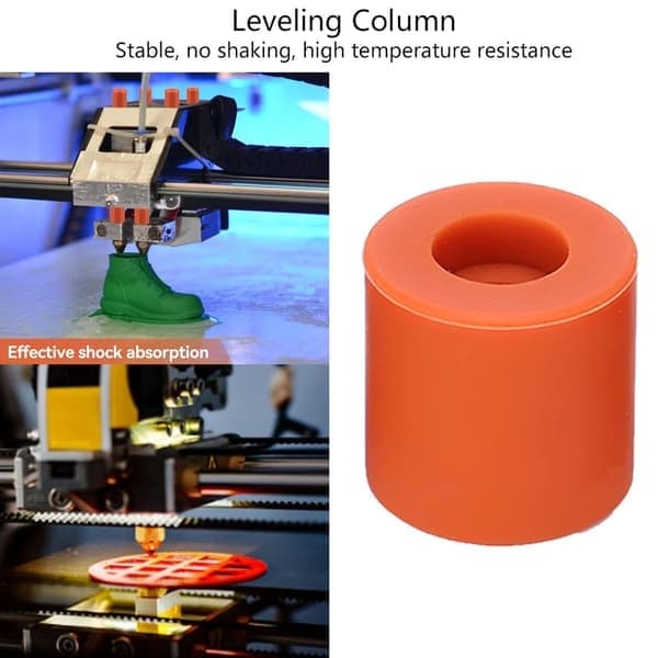 12 stk. 3D-printer opvarmet seng nivelleringsdele, 16 mm 3D-printer nivelleringssøjle silikonebuffer 3D-printer opvarmet seng nivelleringsdele nivellering
