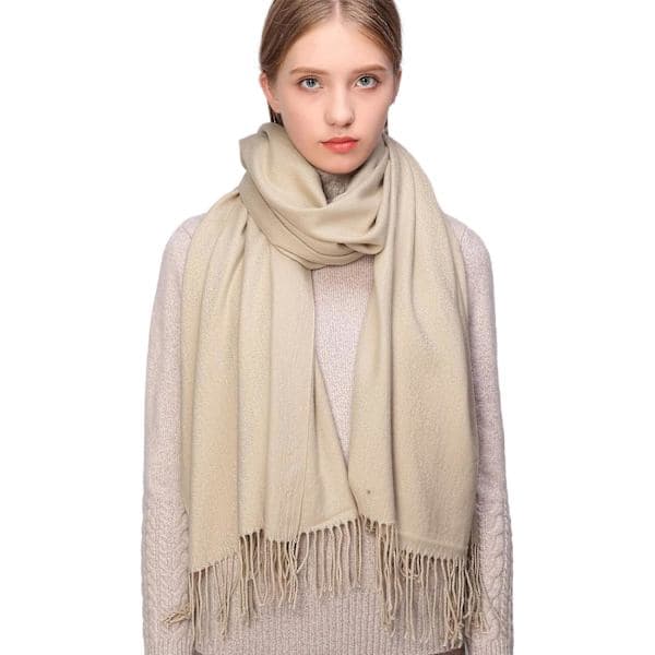 Skjerf til dame Pashmina sjal og omslag til bryllup Skjerf til dame Vinter beige beige