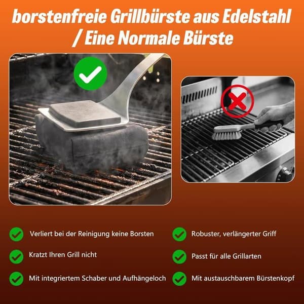 Børstefri grillrengjøringsbørste - Ideell for dampgrilling