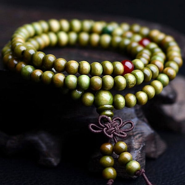 Sandeltræ Tibetansk Buddhisme Mala Sandal Prayer Beads 108 Beads Armbånd Halskæde 1 Pcs Red