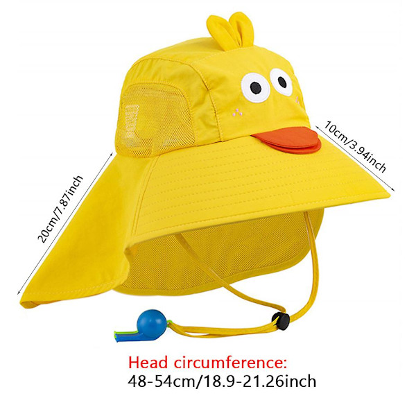 Pojkar Flickor Barn Solhatt Baby Mjuk Justerbar Cartoon Present Stor Brätte Uv-skydd