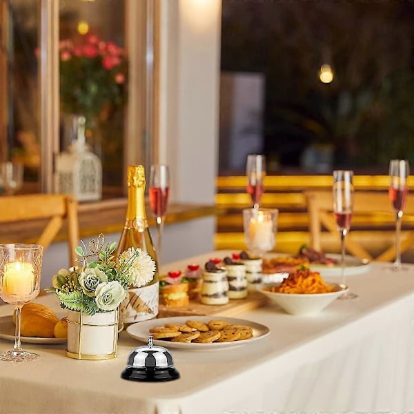Pöytäkello - Klassinen hotellipalvelukello, hopea, 2 kpl