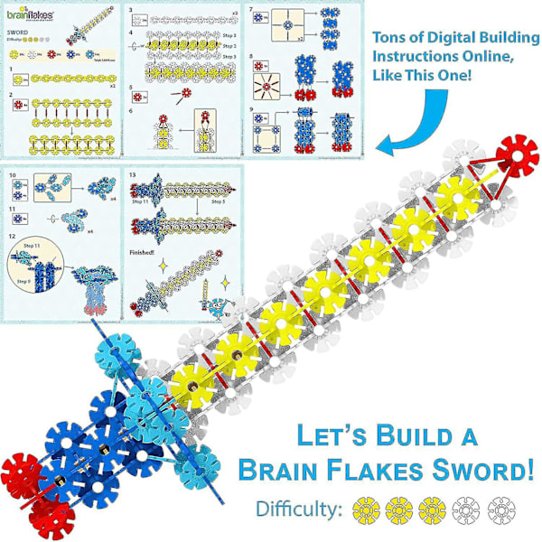 Brain Flakes 500-delars interlocking plastskiveset - Ett kreativt och pedagogiskt alternativ till byggklossar - Testad för barns säkerhet - En Gr