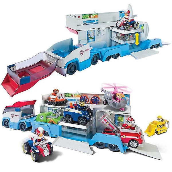 Patrulje Patrulje Redningsbus Lancering Transformerende 2-i-1 Sporvognsæt Legetøjsbil Sæt Patrulla Canina Pat Patrol Hvalpe Børnefødselsdagsgaver - Actionfigurer 6pcs bag