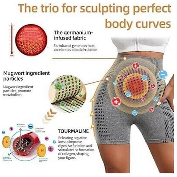Nye MicroVibration Massage Modul Is Silke Ion Fiber Reparation Formende Shorts grey L