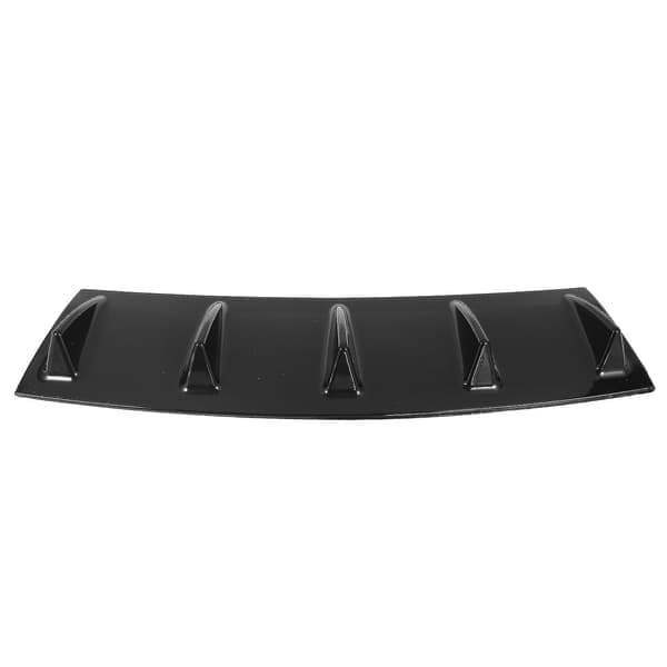 2x Varm 58,4x15,2cm Stil Universell Bakre Støtfanger Leppe Diffuser 5 Fin Glans Svart Abs Bil Diffuser Finne