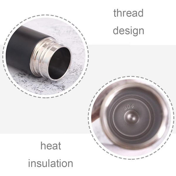 150 ml:n minikokoinen eristetty ruostumattomasta teräksestä valmistettu termospullo, kannettava termosmuki, eristetty termosmuki matkustamiseen, urheiluun, opiskeluun, työhön