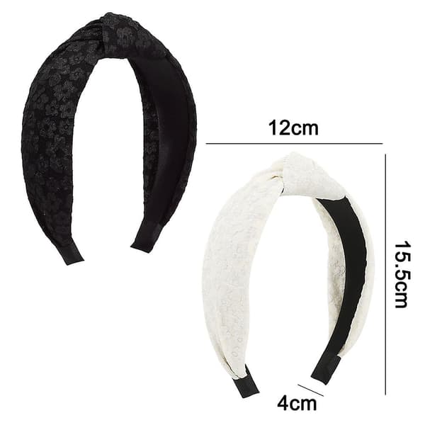 1 stk Knutede Hodebånd for Kvinner, Elegant Dame Hårbånd Svart+hvit Black*white
