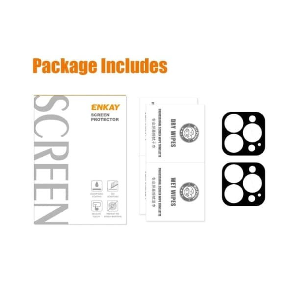 ENKAY iPhone 15 Pro / 15 Pro Max 2-PACK Lins Skydd Härdat Glas