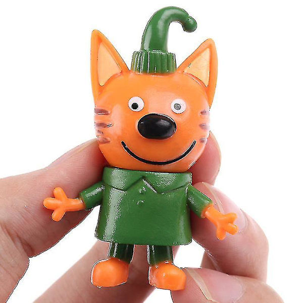 5x Tre små kattungar Actionfigur leksaker Rysk tecknad film Anime Mini Happy Cats