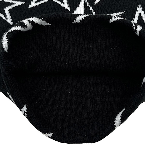 Y2k strikkede ullhatter med stjerne jacquard-mønster, 2000-talls søte unisex lue for menn og kvinner style 1