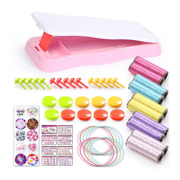 DIY Hand Rope Braider Set för barn Förälder-barn Interaktion Leksak för kvinnor Flickor (FMY) Pink