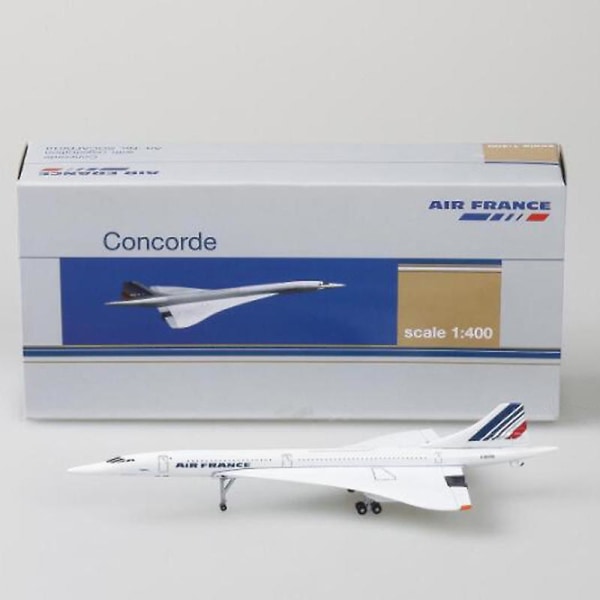 15cm 1:400 Concorde Air France 1976-2003 Flyselskapsmodell Legering Samlerobjekt Display Leketøy Flymodellsamling Barn Barn with wheels