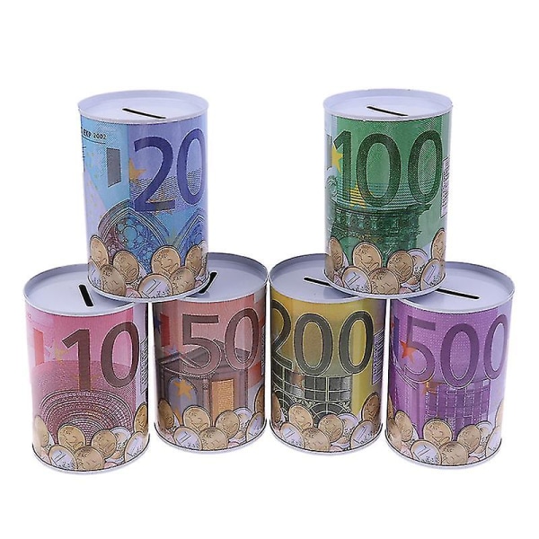 Euro Dollar Pengeboks Safe Sylinder Sparegris Banker For Mynter Innskuddsbokser 7.5x11 200 Euro Appearance