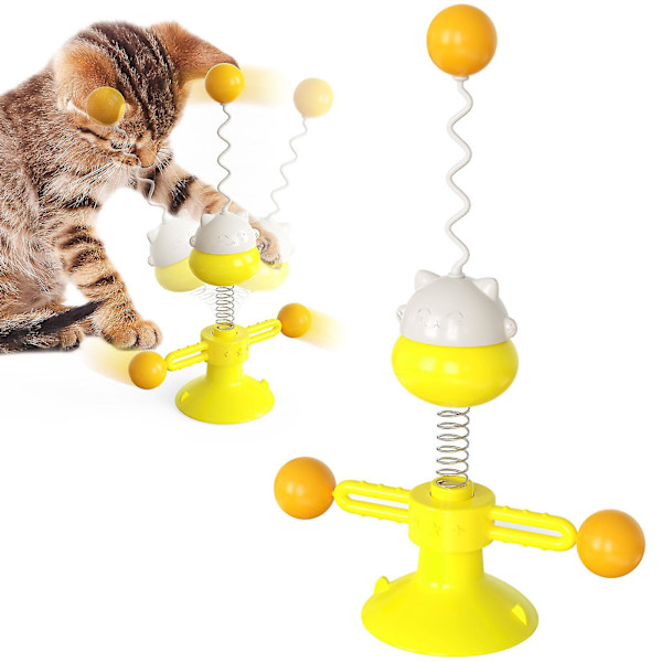Kattunge Teaser Stick Balans Snurrbord Boll Katt Jakt Leksak Rolig Interaktiv Husdjur Fjäderleksaker