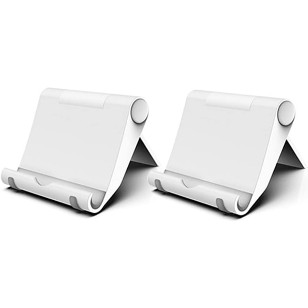 2-pakks mobiltelefonstativholder for skrivebord, justerbar, kompatibel med iPhone 13 12 Pro Max 11 SE XS Samsung Galaxy mobiltelefonholder, sammenleggbar White