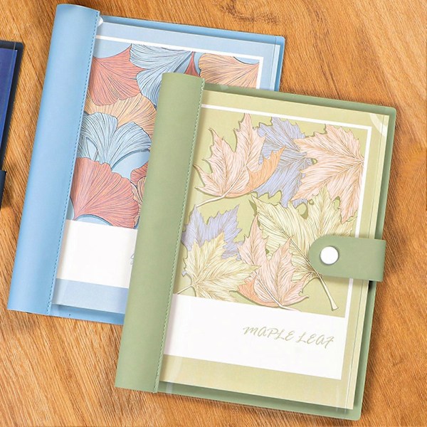 A5 B5 Ringbind Notesbog 120 Sider Kunstlæder Omslag Linjeret Løsblad Notesbog Metal Trykknap Personlig Journal Light Blue A5