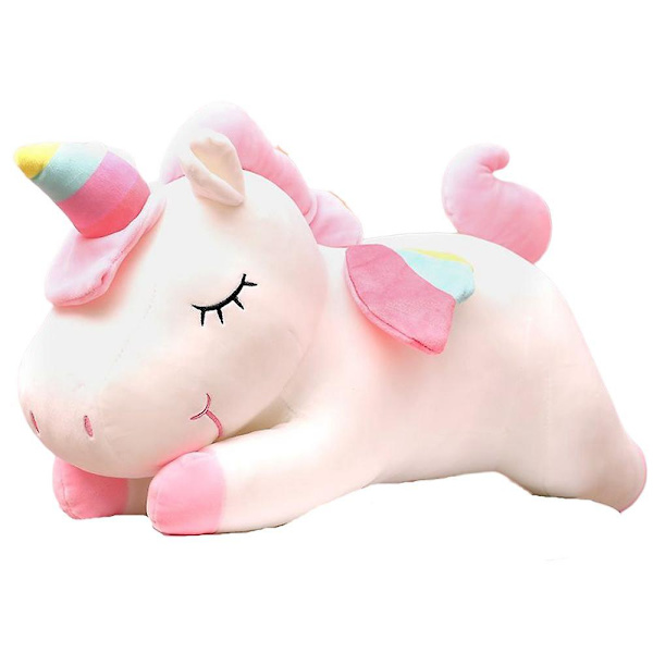 Många storlekar Enhörning Actionfigur Plyschleksak Krambar Docka Dockflicka Sovande Lång Kudde Söta Säng Flickor pink 30CM