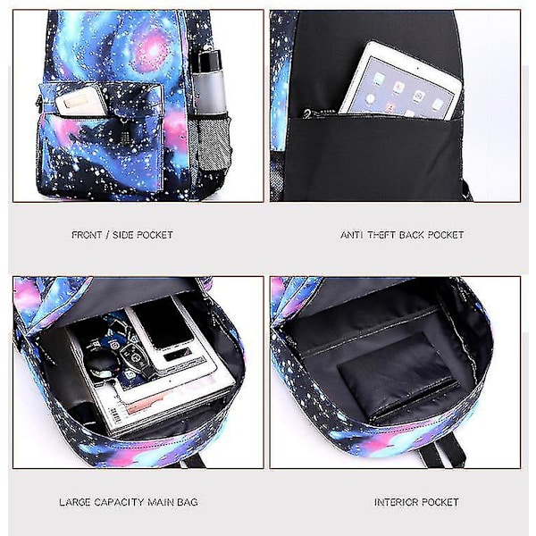 Lilo Stitch Ryggsekk Tredelt Sett Skolesekk_x Lightning black 1