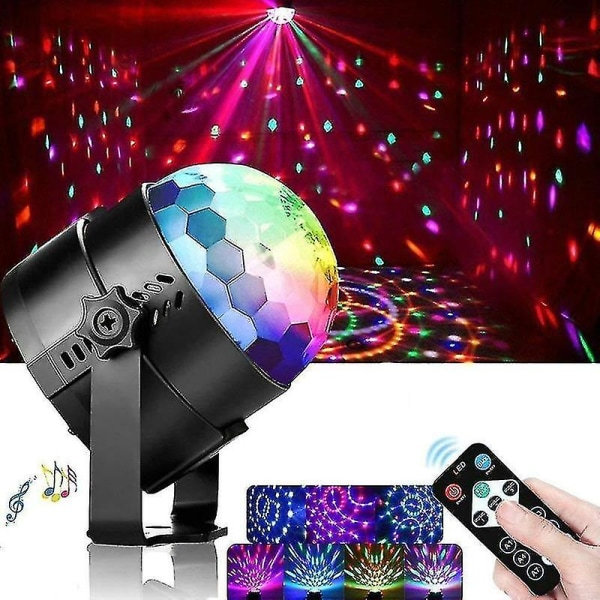 Disco Ball Lighting Effects Rgb 3w Led 7 Color Stage Fjernkontroll