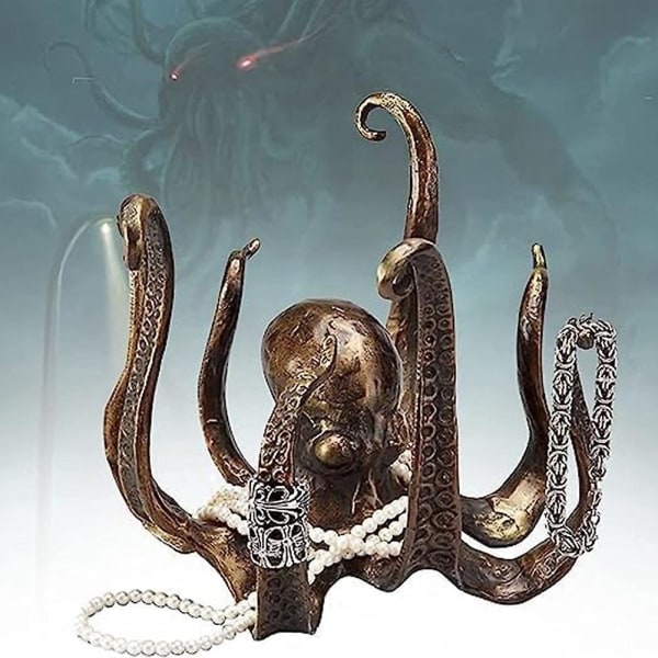 Octopus kaffekopholder, retro-stil harpiks blæksprutte kopholder, krus træ til retter, smykker Ha