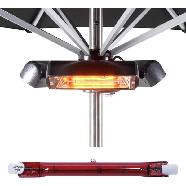 500 watin rubiini yhteensopiva Heatmaster R7 halogeenilämmittimen lampun kanssa puutarhalämmittimelle - 4 kpl pakkaus