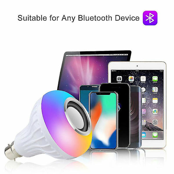 12w B22 -lamppu Älykäs LED-lamppu Bluetooth Rgb Värimusiikkikaiutin Kaukosäätimellä