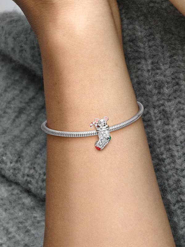 Pandora - Festlig Mus & Strumpa Berlock - Sterlingsilver
