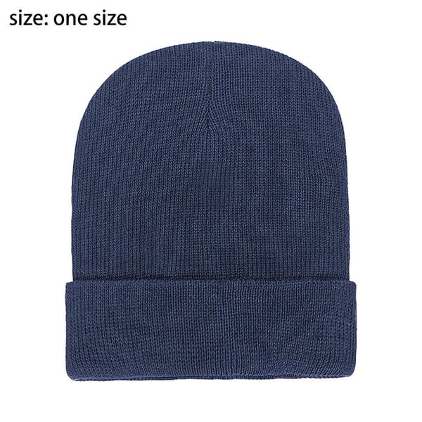 Stickad mössa med manschett för värme och komfort Blue