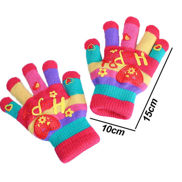 Barnehansker for jenter/gutter Unisex varme myke vinterhansker Style 6